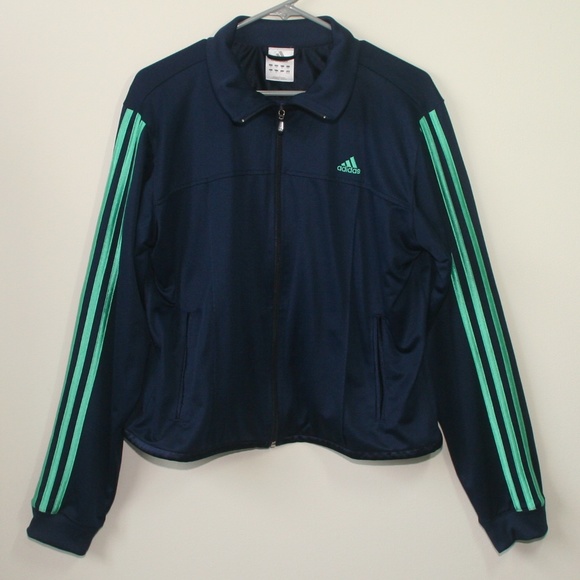 adidas Track Jacket - Blue w/ Mint Green - Picture 2 of 8